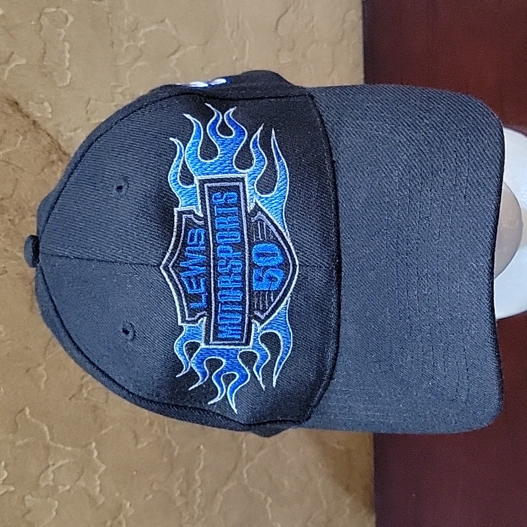 Vintage Otto Brand Lewis Motorsports 50 Blue Flame Logo Wool Blend Hat